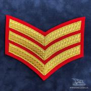  EE-007GR - Sergeant Rank - Gold on Red 