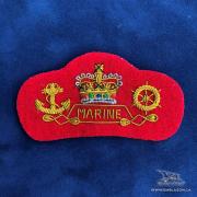  EE-044R - Marine Badge - Gold on Red 