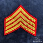  EE-103-I-R - Staff Sergeant Rank - Gold on Red - Issue Size 