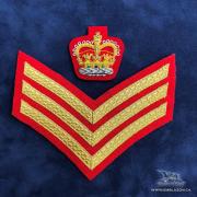  EE-104-I-R - Sergeant Rank - Gold on Red - Issue Size 