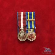  EE-4019 - Mounted Miniature L/S medal with 25 yr bar and Queens Diamond Jubilee 