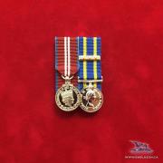 EE-4021 - Mounted Miniature L/S medal with 35 yr bar and Queens Diamond Jubilee 