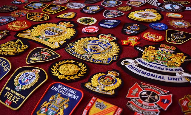 Your preferred supplier of Bullion Embroidered Crests, Machine Embroidered Uniform Crests, Dress Uniform Regalia, Metal Uniform Badges, Challenge Coins and Lapel pins to Agencies across Canada, as well as custom embroidery creations.